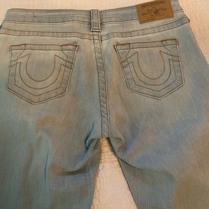 True religion bootcut light blue distressed jeans